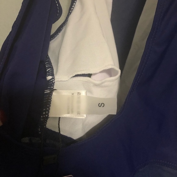 Holipick high neck mesh cutout swimsuit small navy blue new - Picture 6 of 15